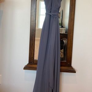 Vivian Diamond flowing beaded halter neck gown size 4 in silverstone